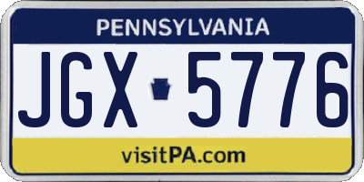 PA license plate JGX5776