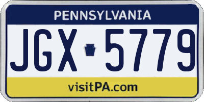 PA license plate JGX5779