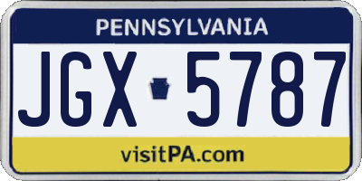 PA license plate JGX5787