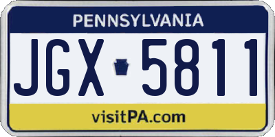 PA license plate JGX5811
