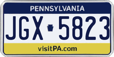 PA license plate JGX5823