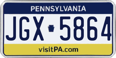 PA license plate JGX5864