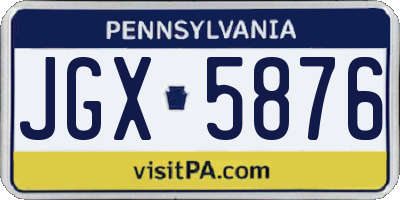 PA license plate JGX5876