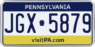 PA license plate JGX5879