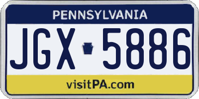 PA license plate JGX5886