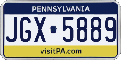 PA license plate JGX5889
