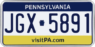 PA license plate JGX5891