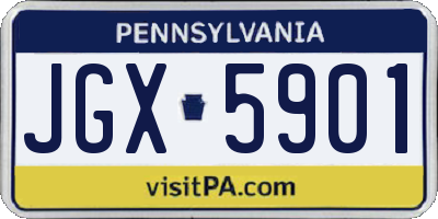 PA license plate JGX5901
