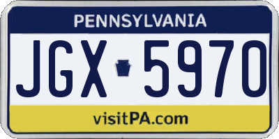 PA license plate JGX5970