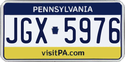 PA license plate JGX5976
