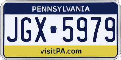 PA license plate JGX5979