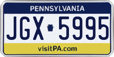 PA license plate JGX5995