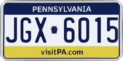 PA license plate JGX6015
