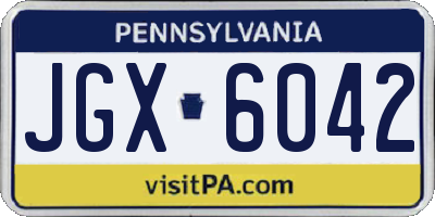 PA license plate JGX6042