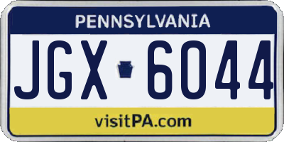 PA license plate JGX6044