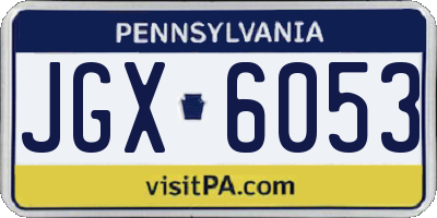 PA license plate JGX6053