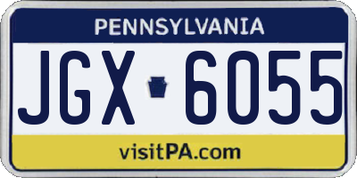 PA license plate JGX6055