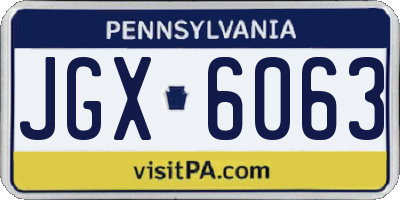PA license plate JGX6063