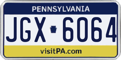 PA license plate JGX6064