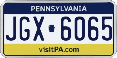 PA license plate JGX6065