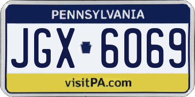 PA license plate JGX6069