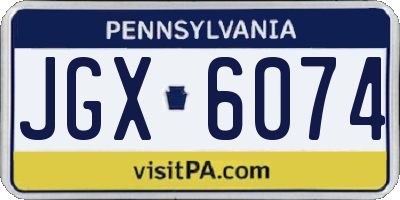PA license plate JGX6074