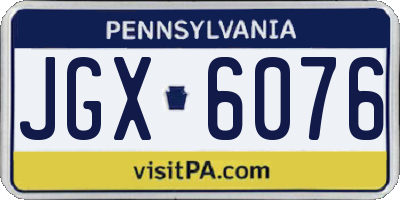 PA license plate JGX6076