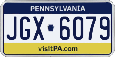 PA license plate JGX6079