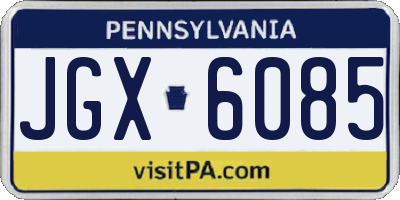 PA license plate JGX6085