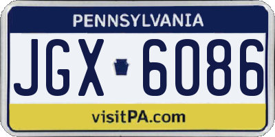 PA license plate JGX6086