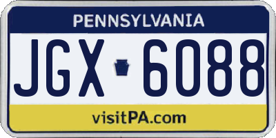 PA license plate JGX6088