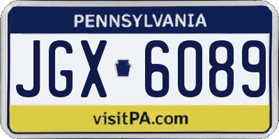 PA license plate JGX6089