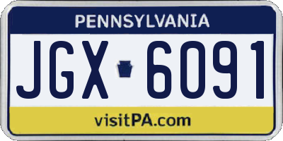 PA license plate JGX6091