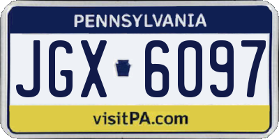 PA license plate JGX6097