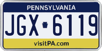 PA license plate JGX6119