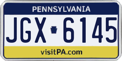 PA license plate JGX6145