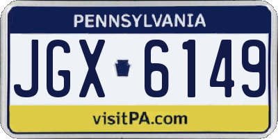 PA license plate JGX6149