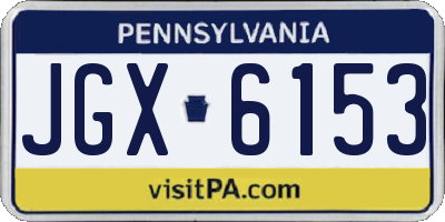 PA license plate JGX6153