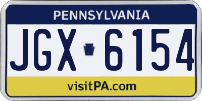 PA license plate JGX6154