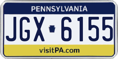PA license plate JGX6155