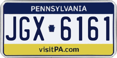 PA license plate JGX6161