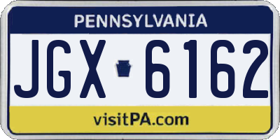 PA license plate JGX6162