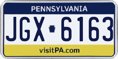 PA license plate JGX6163