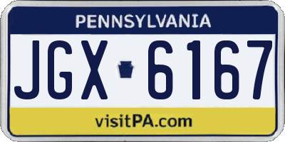 PA license plate JGX6167