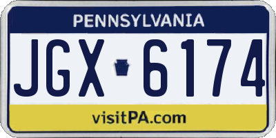 PA license plate JGX6174
