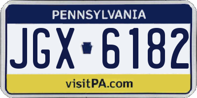 PA license plate JGX6182