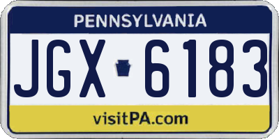 PA license plate JGX6183