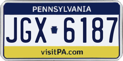 PA license plate JGX6187