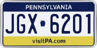 PA license plate JGX6201