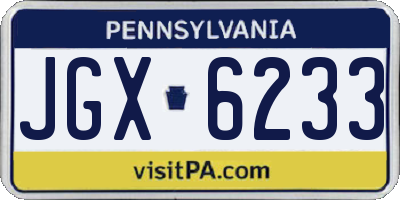 PA license plate JGX6233